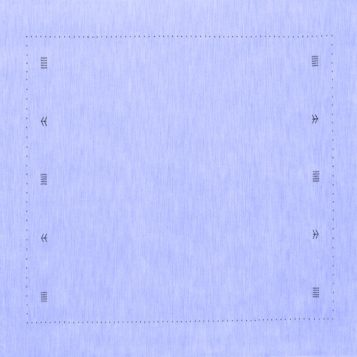 Square Machine Washable Solid Blue Modern Rug, wshcon2020blu