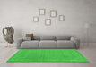 Machine Washable Abstract Green Contemporary Area Rugs in a Living Room,, wshcon2021grn