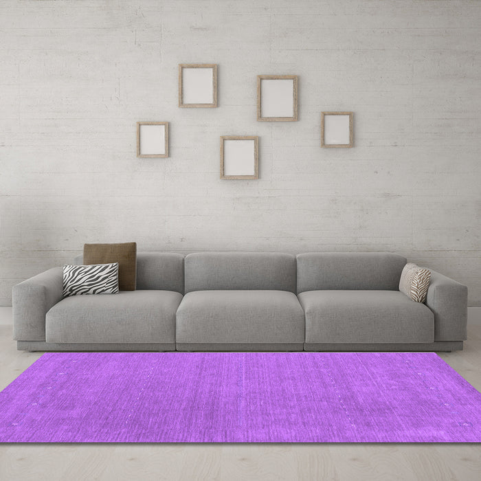 Machine Washable Abstract Purple Contemporary Area Rugs in a Living Room, wshcon2021pur