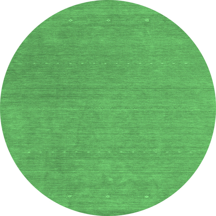 Round Abstract Emerald Green Contemporary Rug, con2021emgrn
