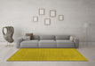 Machine Washable Abstract Yellow Contemporary Rug in a Living Room, wshcon2021yw