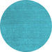 Round Machine Washable Abstract Light Blue Contemporary Rug, wshcon2021lblu