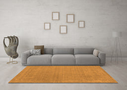 Machine Washable Abstract Orange Contemporary Area Rugs in a Living Room, wshcon2021org