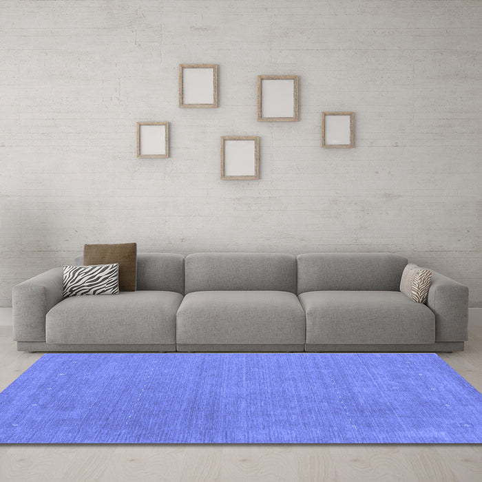 Machine Washable Abstract Blue Contemporary Rug in a Living Room, wshcon2021blu