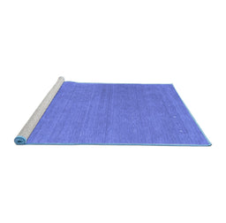 Sideview of Machine Washable Abstract Blue Contemporary Rug, wshcon2021blu