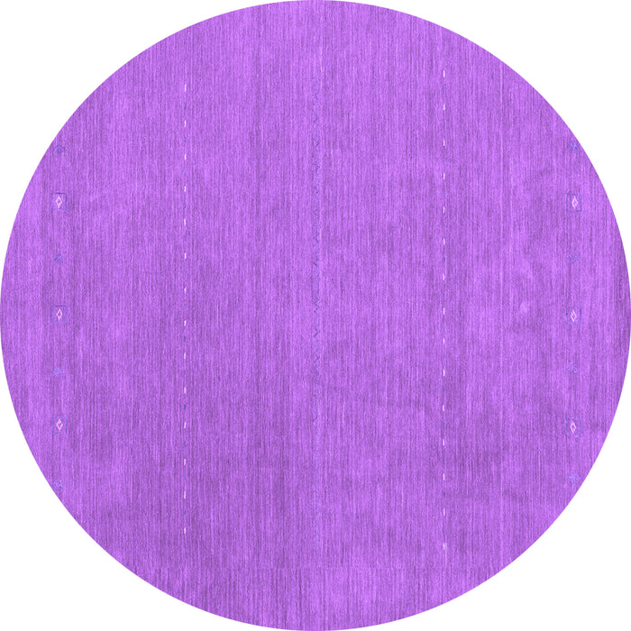 Round Abstract Purple Contemporary Rug, con2021pur