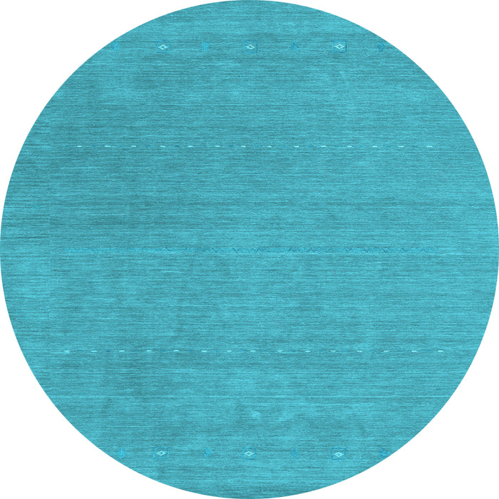 Round Abstract Light Blue Contemporary Rug, con2021lblu