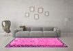 Machine Washable Oriental Pink Traditional Rug in a Living Room, wshcon2022pnk