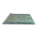 Sideview of Machine Washable Oriental Light Blue Traditional Rug, wshcon2022lblu