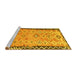 Sideview of Machine Washable Oriental Yellow Traditional Rug, wshcon2022yw