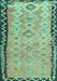 Machine Washable Oriental Turquoise Traditional Area Rugs, wshcon2022turq