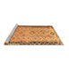 Sideview of Machine Washable Oriental Brown Traditional Rug, wshcon2022brn