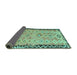 Sideview of Oriental Turquoise Traditional Rug, con2022turq