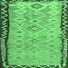 Square Machine Washable Oriental Emerald Green Traditional Area Rugs, wshcon2022emgrn