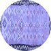 Round Oriental Blue Traditional Rug, con2022blu