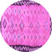 Round Oriental Purple Traditional Rug, con2022pur