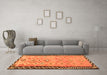 Machine Washable Oriental Orange Traditional Area Rugs in a Living Room, wshcon2022org