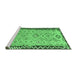 Sideview of Machine Washable Oriental Emerald Green Traditional Area Rugs, wshcon2022emgrn