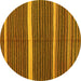 Round Oriental Yellow Traditional Rug, con2023yw