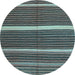 Round Oriental Light Blue Traditional Rug, con2023lblu