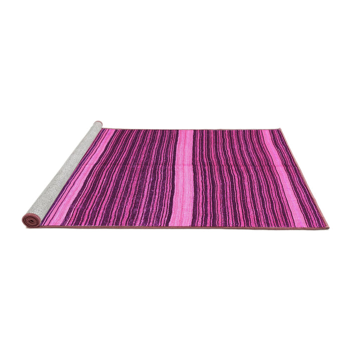 Sideview of Machine Washable Oriental Pink Traditional Rug, wshcon2023pnk