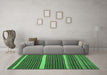 Machine Washable Oriental Emerald Green Traditional Area Rugs in a Living Room,, wshcon2023emgrn