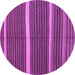 Round Oriental Purple Traditional Rug, con2023pur