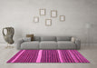 Machine Washable Oriental Pink Traditional Rug in a Living Room, wshcon2023pnk