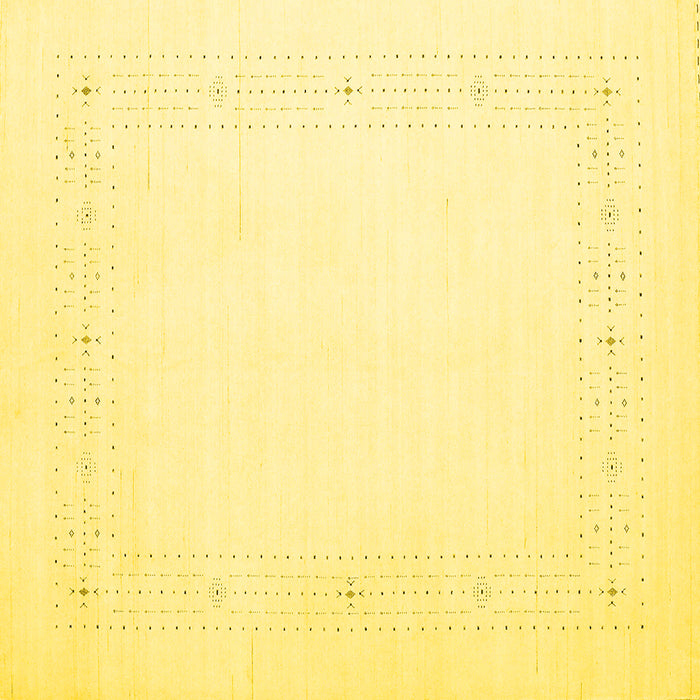 Square Solid Yellow Modern Rug, con2024yw