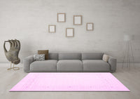 Machine Washable Solid Pink Modern Rug, wshcon2024pnk