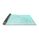 Sideview of Solid Light Blue Modern Rug, con2024lblu