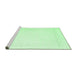 Sideview of Machine Washable Solid Emerald Green Modern Area Rugs, wshcon2024emgrn