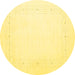 Round Solid Yellow Modern Rug, con2024yw