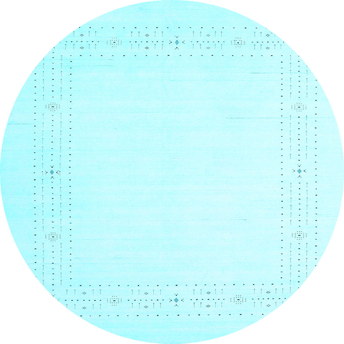 Round Solid Light Blue Modern Rug, con2024lblu
