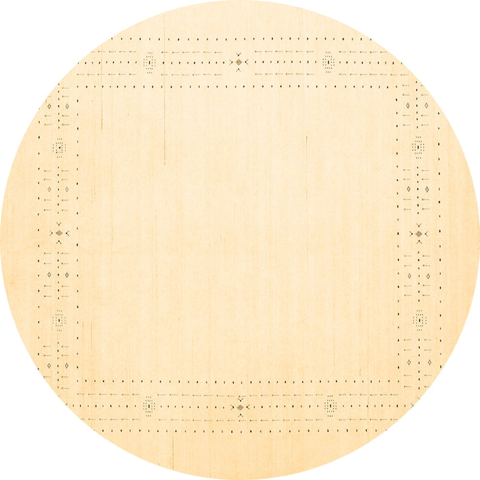 Round Solid Brown Modern Rug, con2024brn