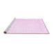 Sideview of Machine Washable Solid Pink Modern Rug, wshcon2024pnk