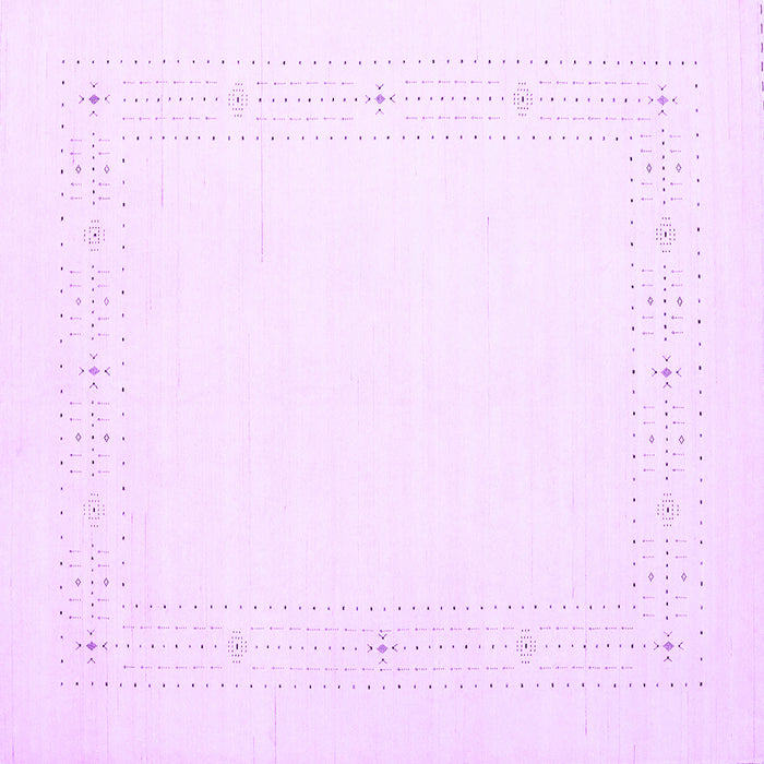 Square Machine Washable Solid Purple Modern Area Rugs, wshcon2024pur
