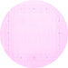 Round Solid Pink Modern Rug, con2024pnk