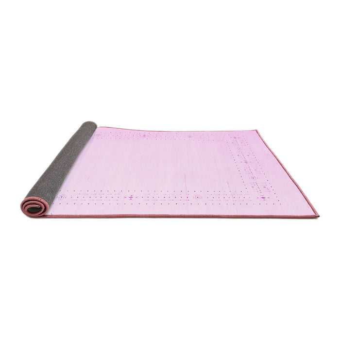 Sideview of Solid Pink Modern Rug, con2024pnk