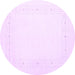 Round Solid Purple Modern Rug, con2024pur