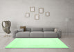 Machine Washable Solid Emerald Green Modern Area Rugs in a Living Room,, wshcon2024emgrn