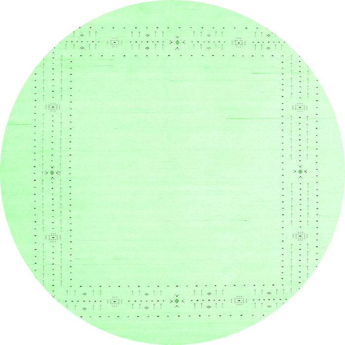 Round Solid Emerald Green Modern Rug, con2024emgrn