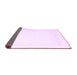 Sideview of Solid Purple Modern Rug, con2024pur