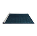 Serging Thickness of Machine Washable Contemporary Deep-Sea Blue Rug, wshcon2025