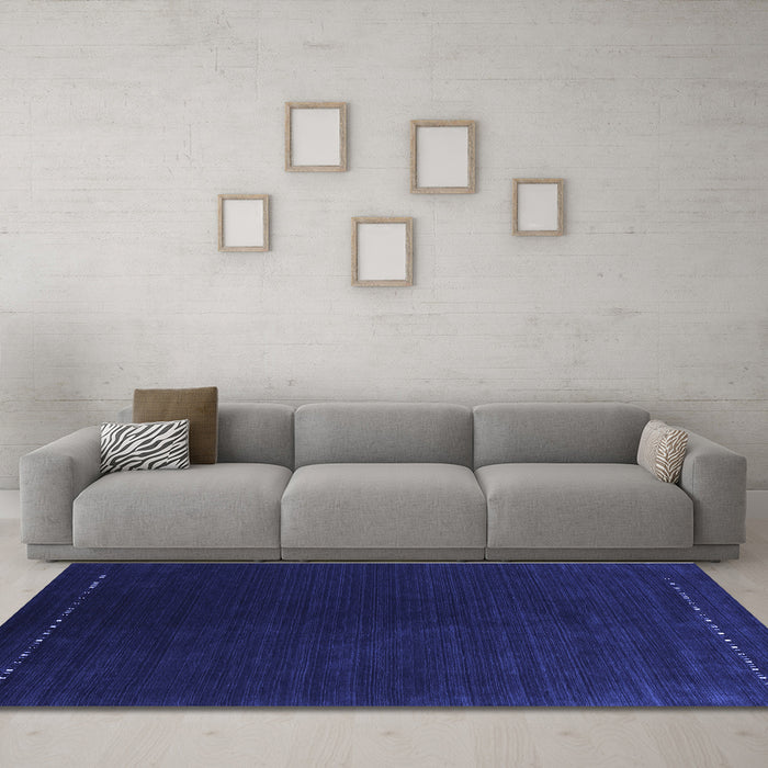 Machine Washable Abstract Blue Contemporary Rug in a Living Room, wshcon2025blu