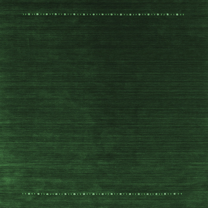 Square Machine Washable Abstract Emerald Green Contemporary Area Rugs, wshcon2025emgrn