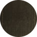 Round Machine Washable Abstract Brown Contemporary Rug, wshcon2025brn