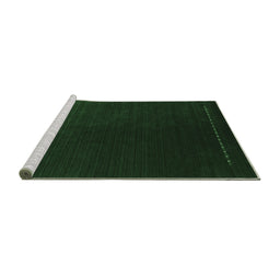 Sideview of Machine Washable Abstract Emerald Green Contemporary Area Rugs, wshcon2025emgrn