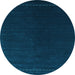 Round Machine Washable Abstract Light Blue Contemporary Rug, wshcon2025lblu