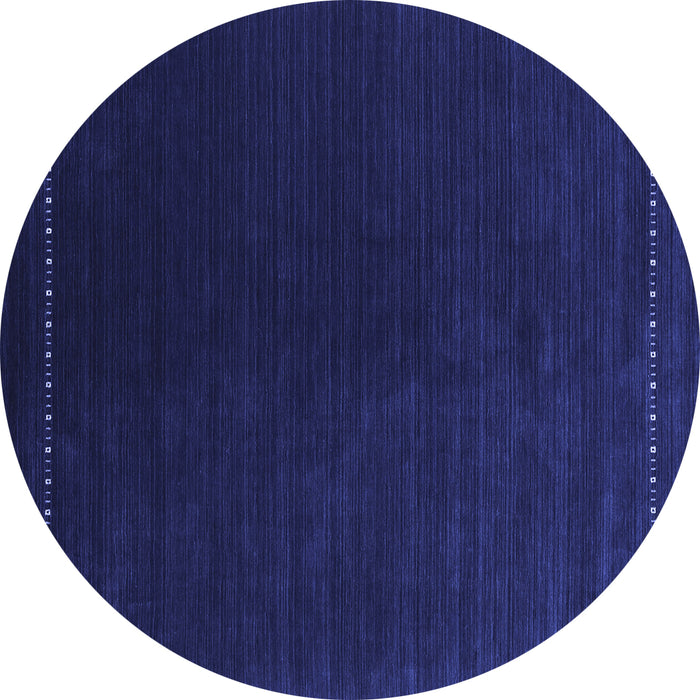 Round Machine Washable Abstract Blue Contemporary Rug, wshcon2025blu